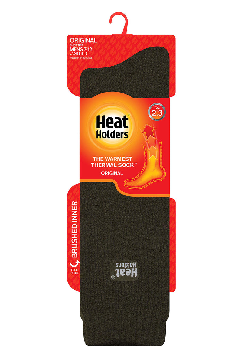 Heat Holders Men's Gabriel Solid Long Thermal Sock Black - Packaging