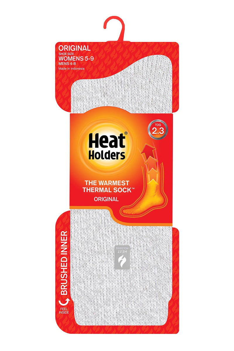 Heat Holders Women's Primrose Twist Thermal Crew Sock Light Grey/Cream - Packaging