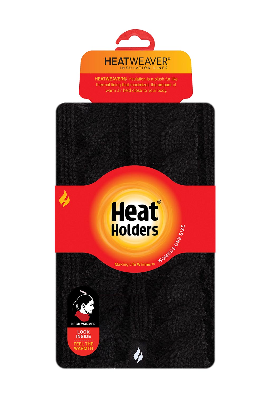 Heat Holders Mens Chunky Knit Fleece Lined Thermal Neck Warmer Scarf