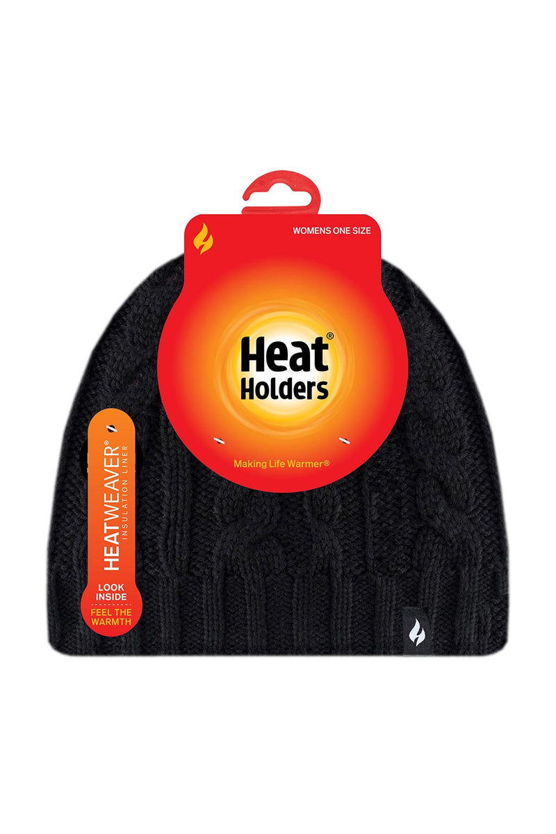 Women's Knitted Thermal Hat Black - Packaging