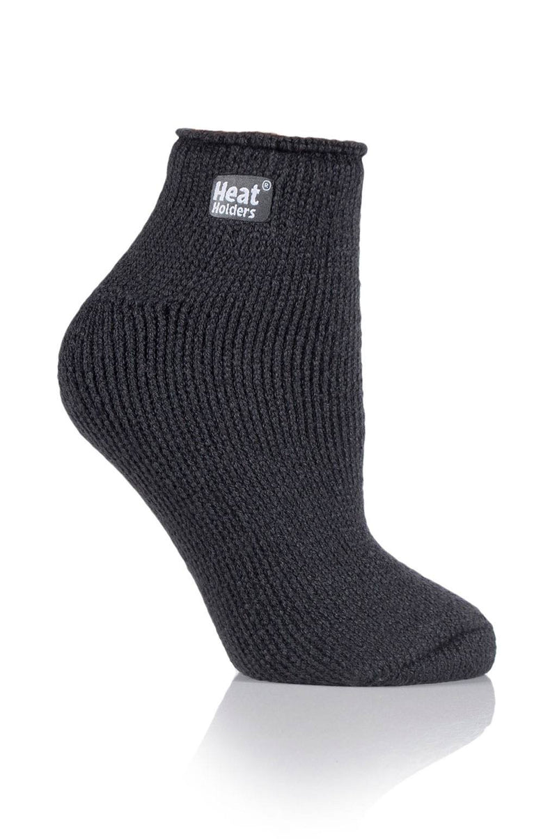 Heat Holders Women's Solid Thermal Ankle Sock Charcoal