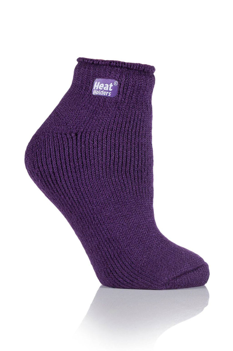 Heat Holders Women's Solid Thermal Ankle Sock Purple