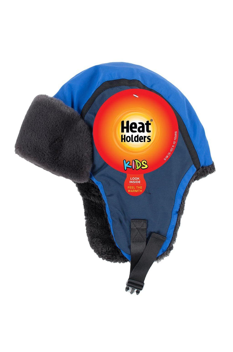 Heat Holders Boys Thermal Trapper Hat Navy/Blue - Packaging