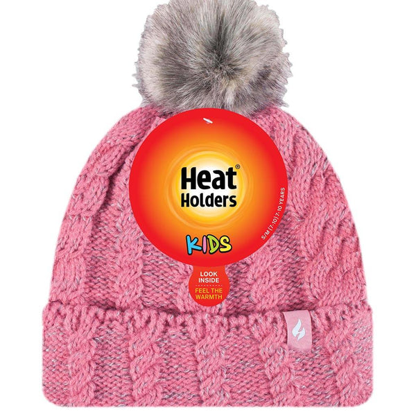Rose Cable Knit Beanie with Pom Pom Adult & Child Winter Hat Set Nuevo Cable Pom Hat – Cabbages & Kings main image 4