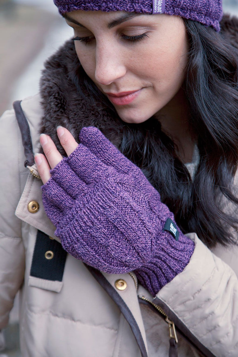 Heat Holders Women's Melinda Cable Knit Thermal Converter Gloves - Lifestyle