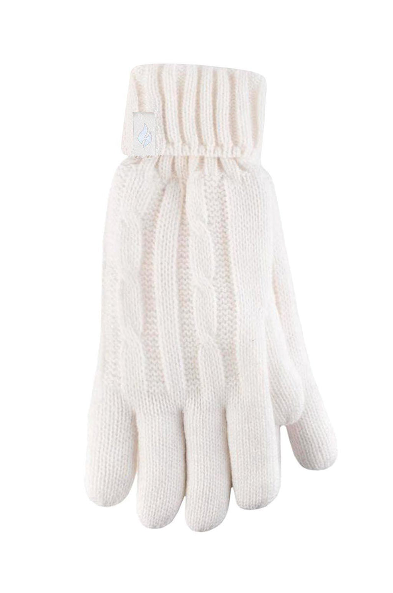 Heat Holders Women's Amelia Cable Knit Thermal Gloves Cream
