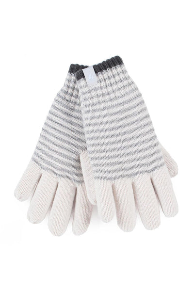Heat Holders Women's Oslo Stripe Thermal Gloves Cream #color_cream