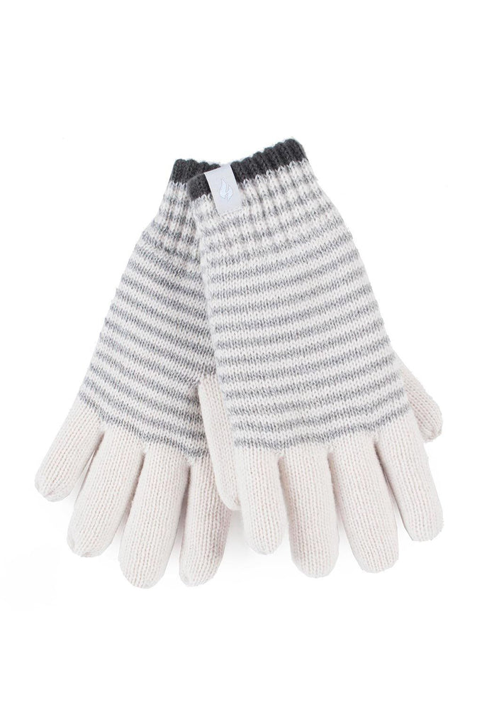 Heat Holders Women's Oslo Stripe Thermal Gloves Cream #color_cream