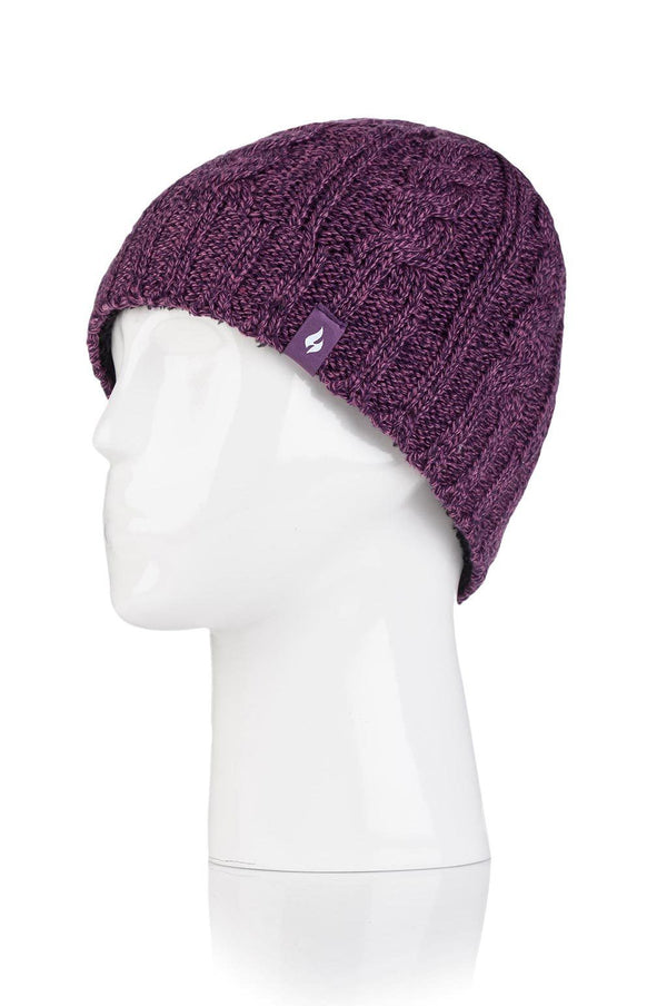 Women's Knitted Thermal Hat Purple #color_purple