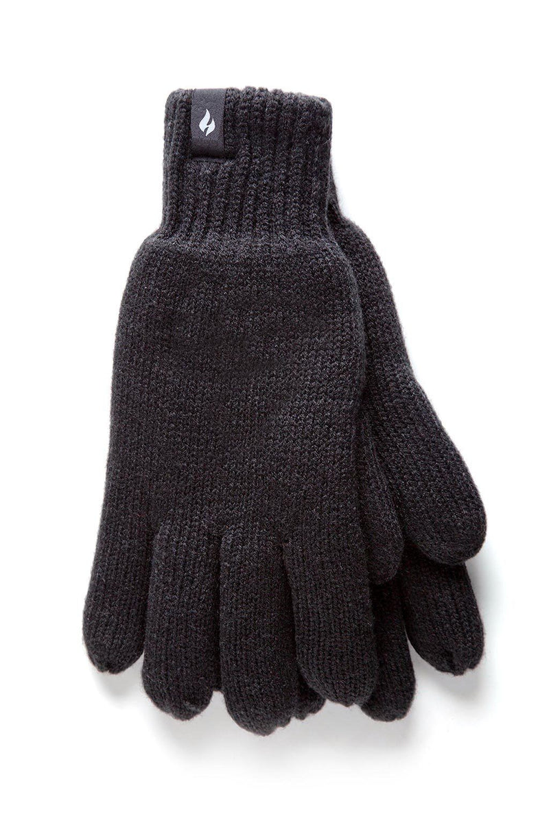 Heat Holders Men's Nevis Flat Knit Thermal Gloves Black