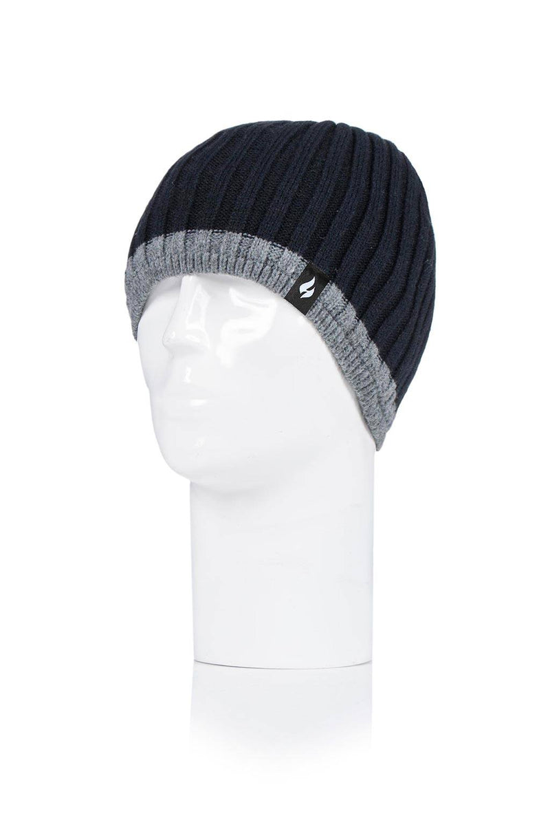 Heat Holders Men's Breacon Ribbed Contrast Thermal Hat Black