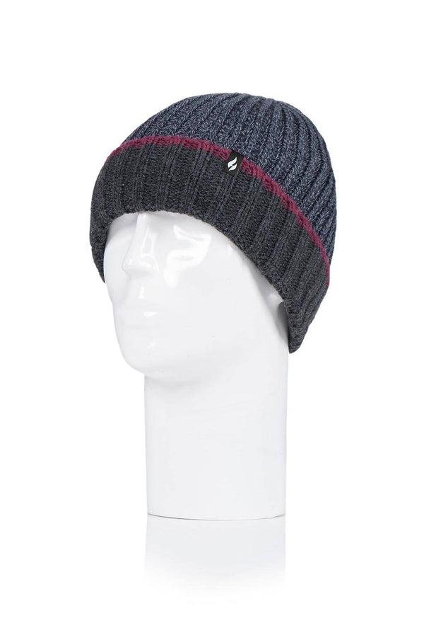 Heat Holders Men's Cheviot Ribbed Thermal Hat Anthracite/Pebble #color_anthracite/pebble