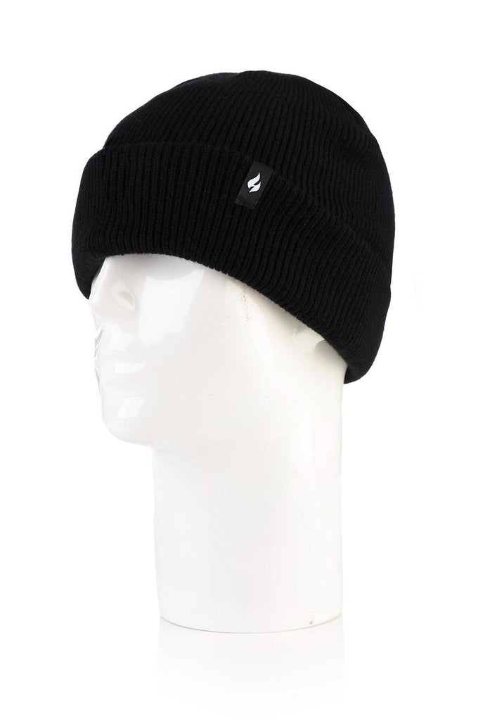Heat Holders Men's Roll Up Thermal Hat Black #color_black