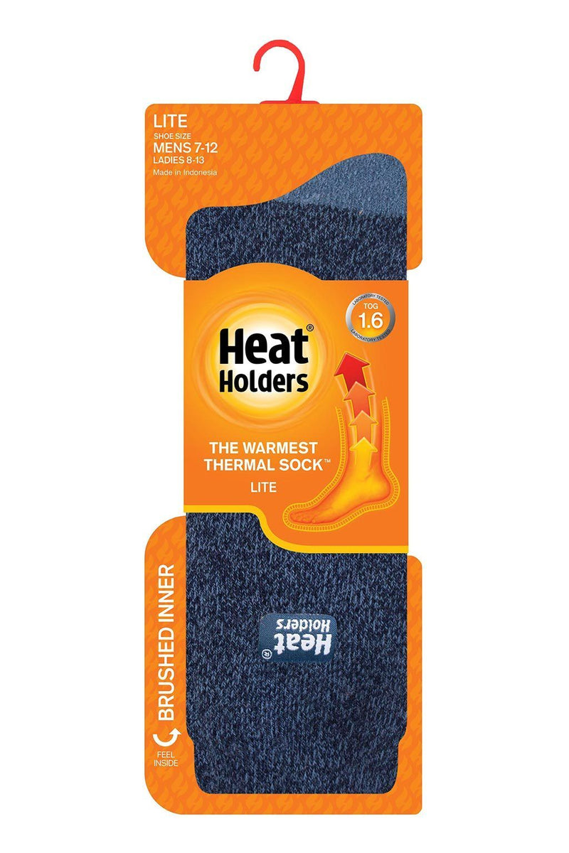 Heat Holders Men's Fieldfare Lite Twist Thermal Crew Sock Denim/Navy - Packaging