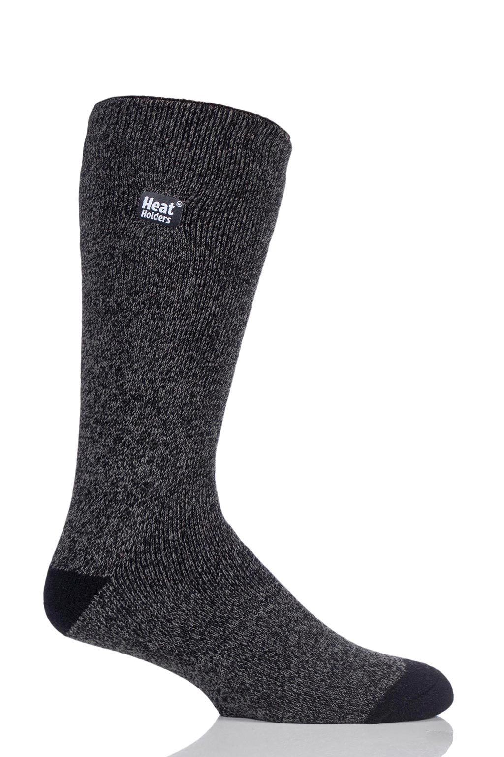 Men's Warmer Twist Crew Socks - Thermal Acrylic Socks Charcoal Grey Size 7-12