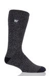 Heat Holders Men's Fieldfare Lite Twist Thermal Crew Sock Black/Grey #color_black/grey