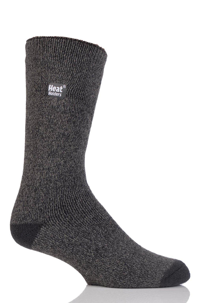 Heat Holders Men's Fieldfare Lite Twist Thermal Crew Sock Charcoal/Grey #color_charcoal/grey