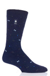 Heat Holders Men's Shane Ultra Lite Micro Pattern Thermal Crew Sock Navy #color_navy