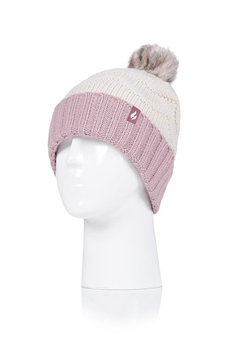 Heat Holders Women's Cotswold Knitted Thermal Pom-Pom Hat Cream