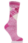 Heat Holders Women's Azelia Argyle Thermal Crew Sock Raspberry/White #color_raspberry/white