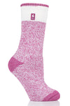 Heat Holders Women's Willow Lite Block Twist Thermal Crew Sock Pink #color_pink