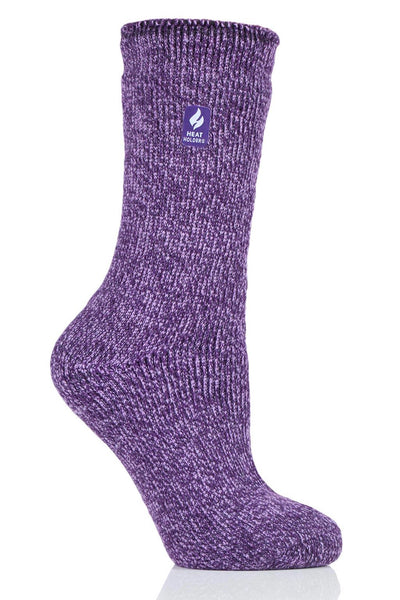 Heat Holders Women's Primrose Twist Thermal Crew Sock Purple #color_purple